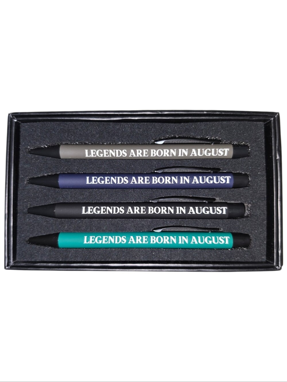 "Legends Are Born In August" Pen Set - Multicolor - New In Box